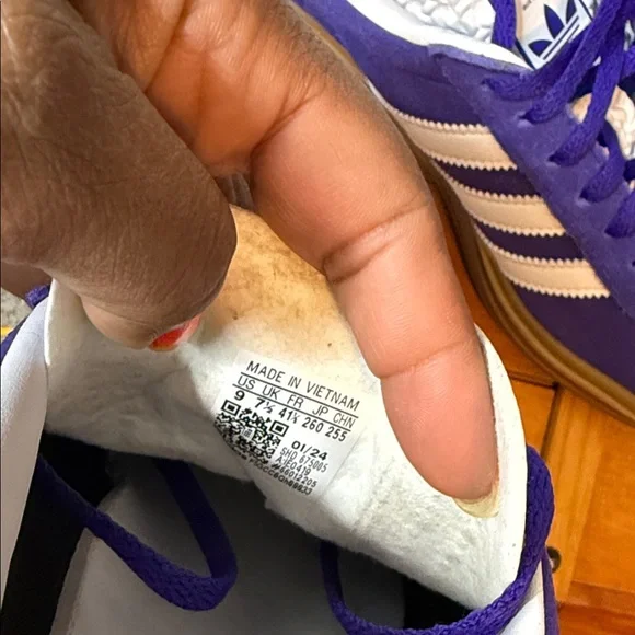 Adidas Gazelle Bold Purple and White Sneakers - Picture 10 of 10